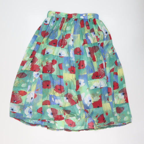 LUCIA Womens Multicoloured Floral Polyester Pleated Skirt Size 12