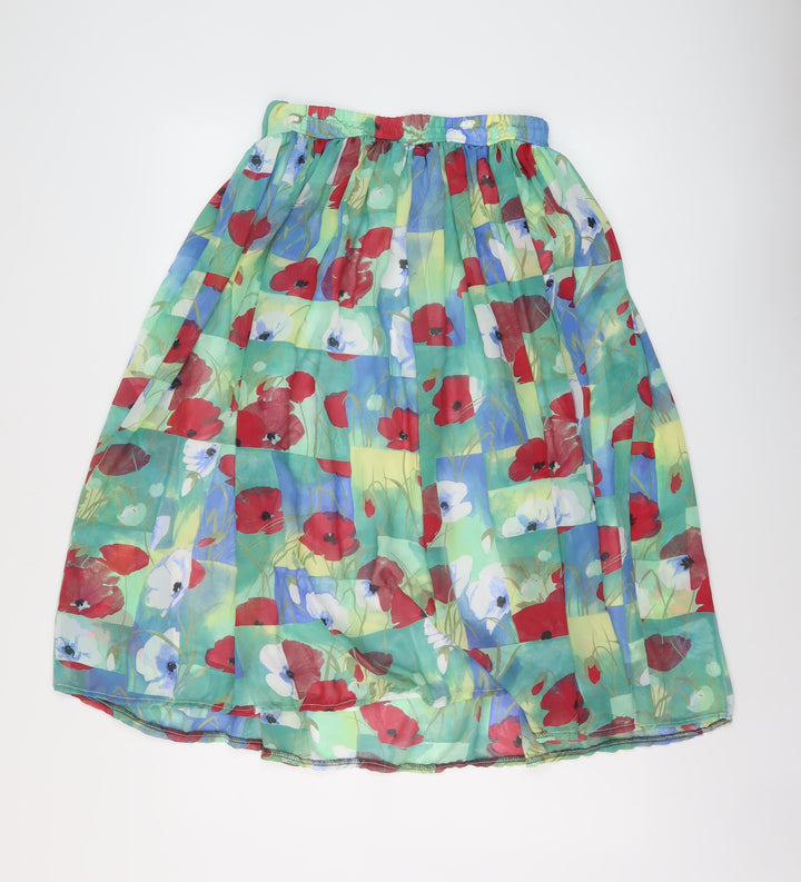LUCIA Womens Multicoloured Floral Polyester Pleated Skirt Size 12