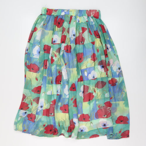 LUCIA Womens Multicoloured Floral Polyester Pleated Skirt Size 12