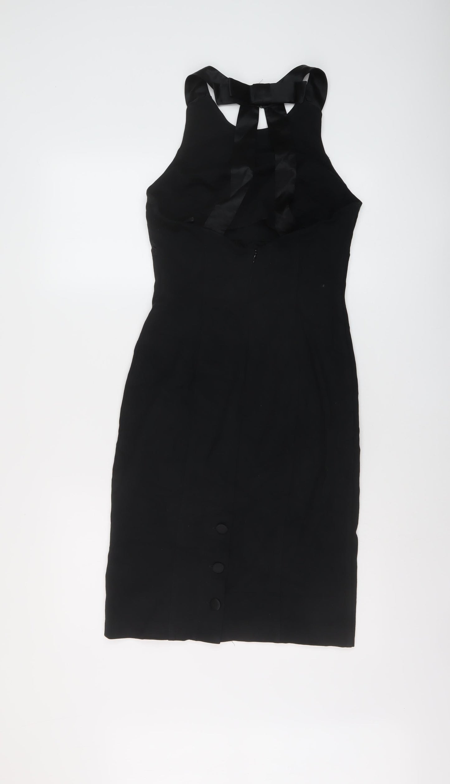 bebe Womens Black Viscose Bodycon Size M Round Neck Zip