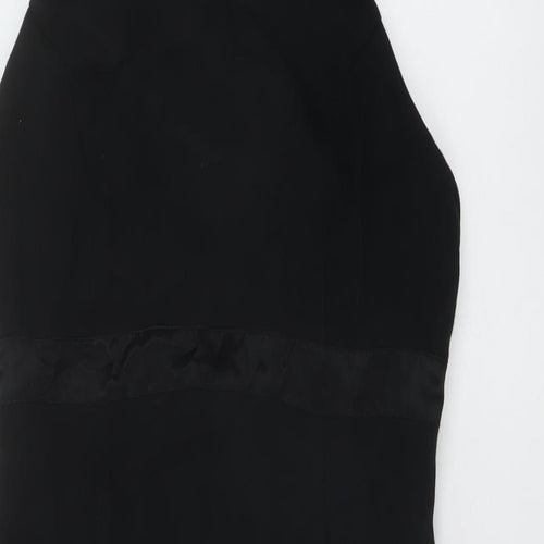 bebe Womens Black Viscose Bodycon Size M Round Neck Zip