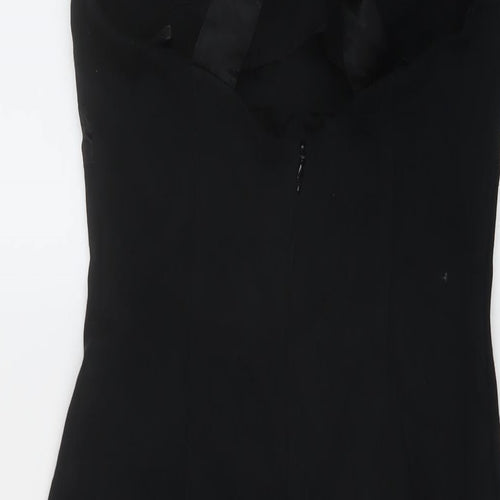bebe Womens Black Viscose Bodycon Size M Round Neck Zip