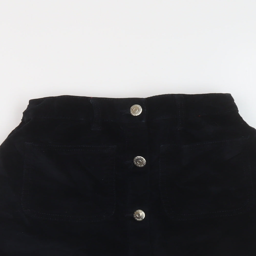 Matalan Girls Blue Cotton A-Line Skirt Size 11 Years Regular Button