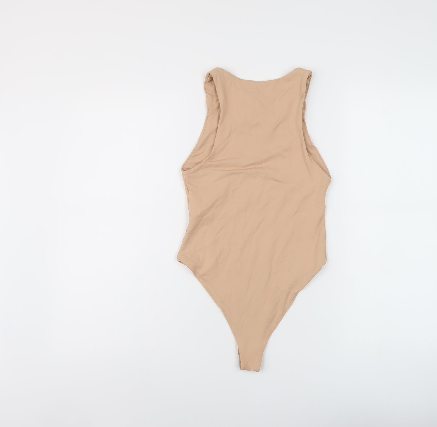 Zara Womens Beige Polyamide Bodysuit One-Piece Size S Snap
