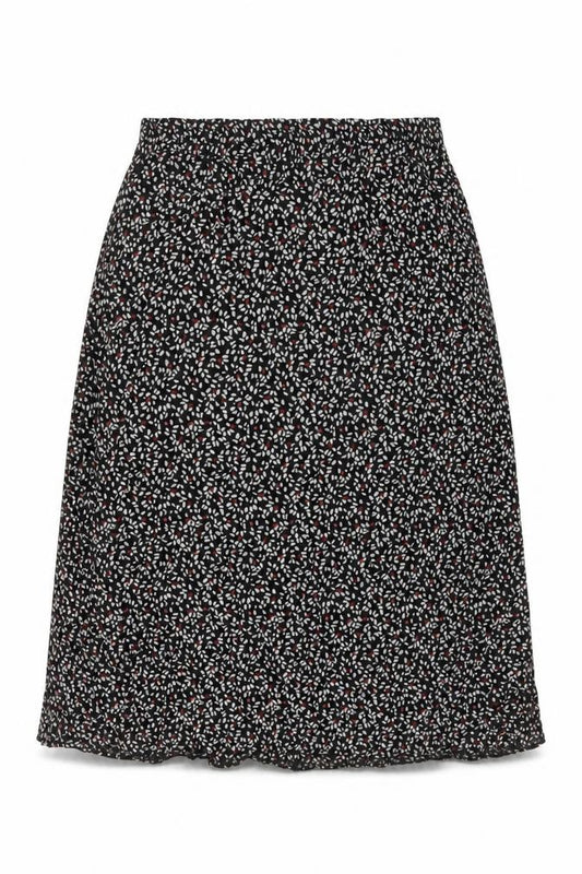 Front view of John Lewis women’s multicoloured geometric viscose a-line skirt, size UK 12