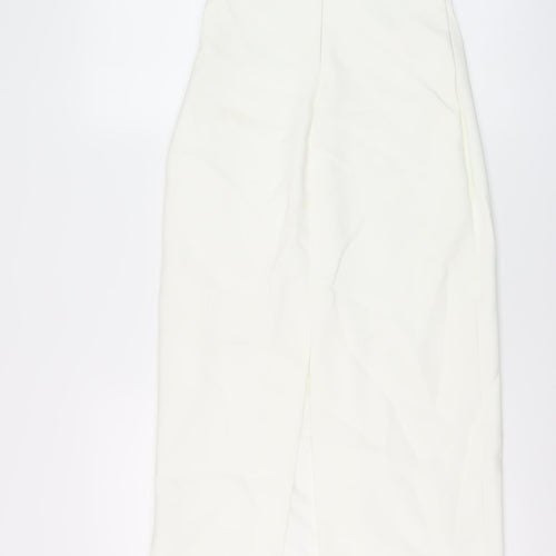 Zara Womens Ivory Polyester A-Line Size S Off the Shoulder Zip