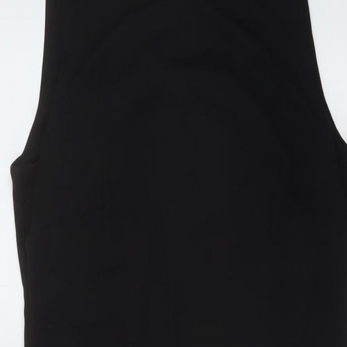 Wallis Womens Black Polyester A-Line Size 12 Mock Neck Zip
