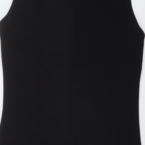 Wallis Womens Black Polyester A-Line Size 12 Mock Neck Zip