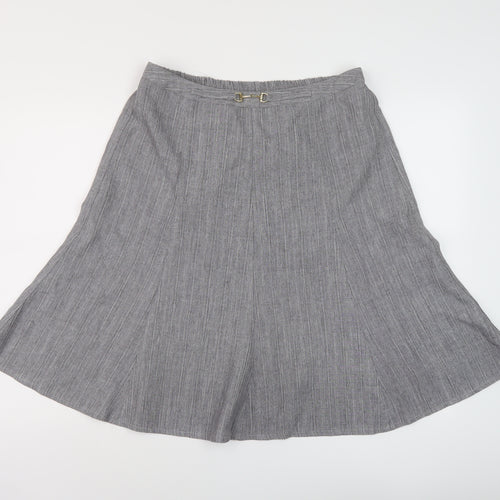 Damart Womens Grey Polyester A-Line Skirt Size 16