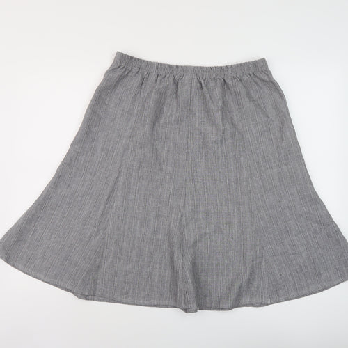 Damart Womens Grey Polyester A-Line Skirt Size 16