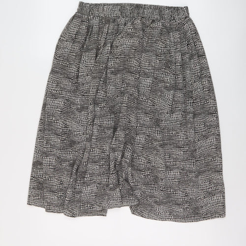 Debenhams Womens Black Geometric Polyester A-Line Skirt Size 14