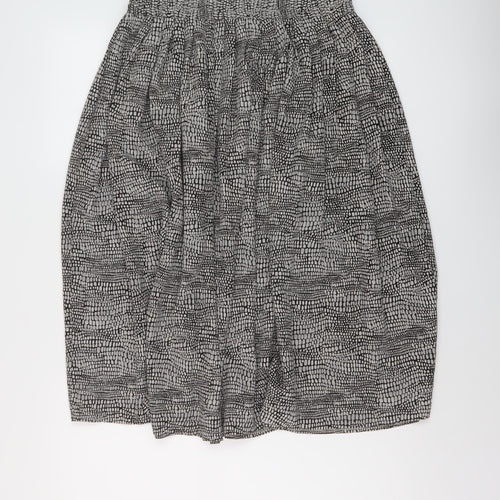 Debenhams Womens Black Geometric Polyester A-Line Skirt Size 14