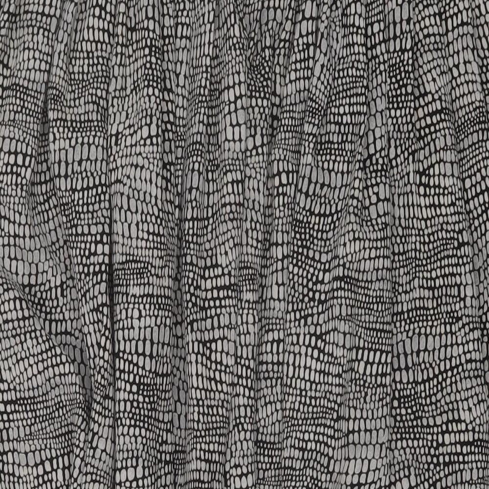 Debenhams Womens Black Geometric Polyester A-Line Skirt Size 14