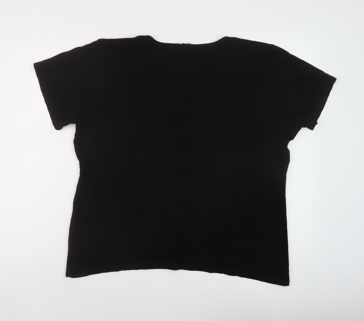 Sarah Hamilton Womens Beige Viscose Basic T-Shirt Size 20 Round Neck