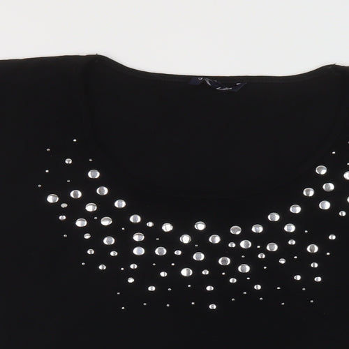 Sarah Hamilton Womens Beige Viscose Basic T-Shirt Size 20 Round Neck