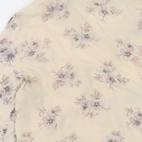 Country Casuals Womens Beige Fair Isle Silk Basic Blouse Size 12 V-Neck