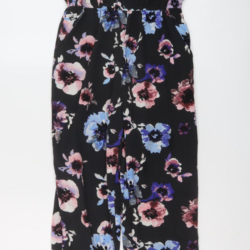 H&M, Girls Blue Floral Polyester Jumpsuit One-Piece Size 12-13 Years Pullover