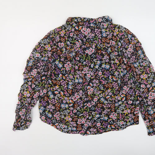 Marks and Spencer Womens Multicoloured Floral Viscose Basic Blouse Size 8 Collared