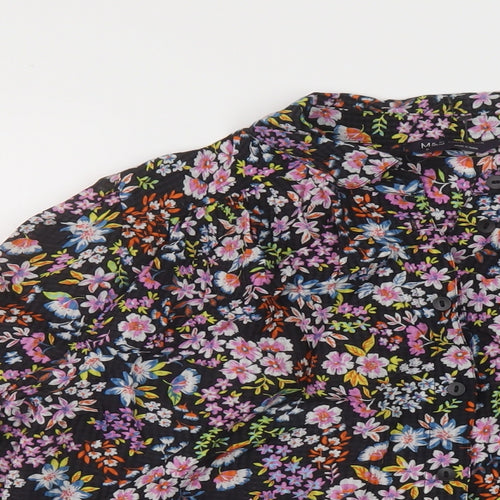 Marks and Spencer Womens Multicoloured Floral Viscose Basic Blouse Size 8 Collared