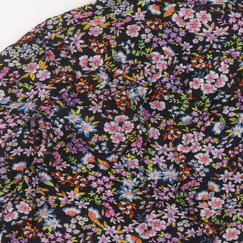 Marks and Spencer Womens Multicoloured Floral Viscose Basic Blouse Size 8 Collared