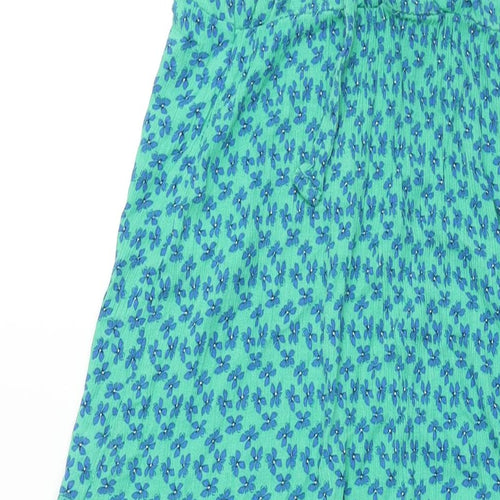 Stradivarius Womens Green Floral Polyester Maxi Size S V-Neck Tie