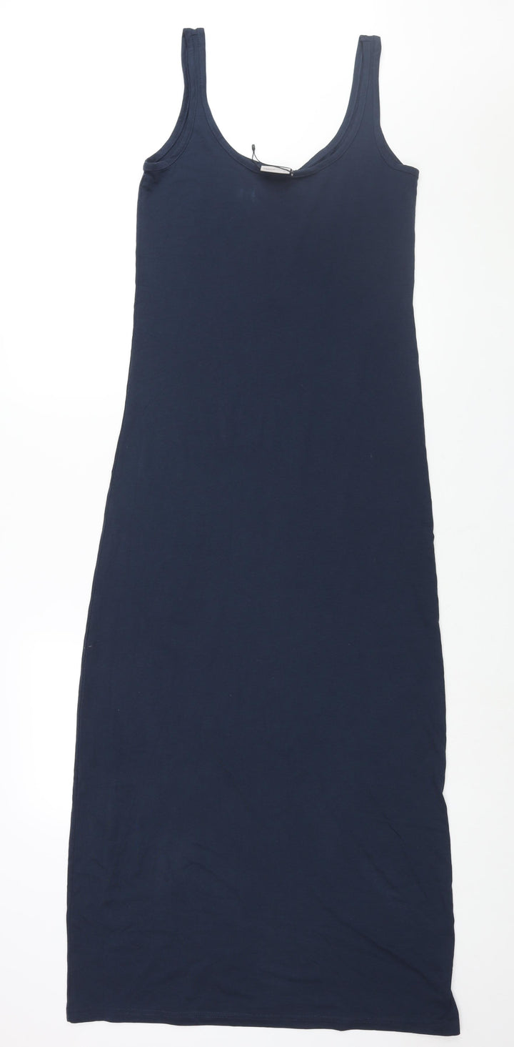Vera Moda Womens Blue Polyester Maxi Size M Scoop Neck Pullover
