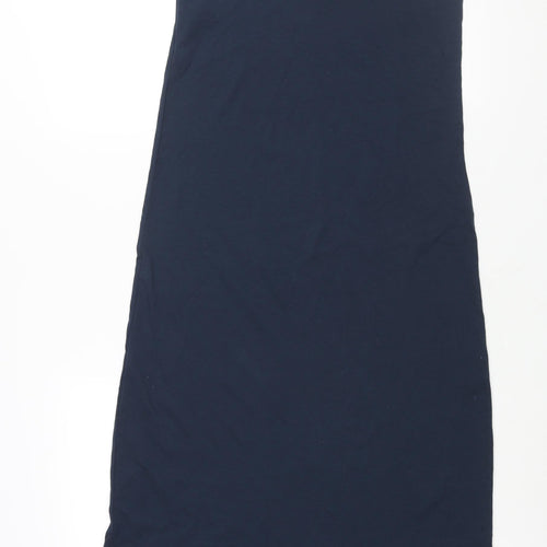 Vera Moda Womens Blue Polyester Maxi Size M Scoop Neck Pullover