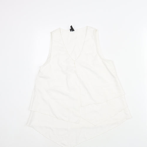 Vera Moda Womens White Polyester Camisole Blouse Size S V-Neck - Layered