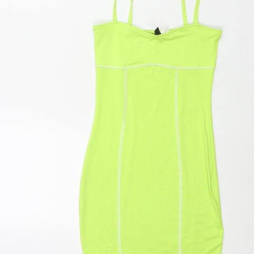 Divided by H&M Womens Green Polyester Mini Size XS Square Neck Pullover