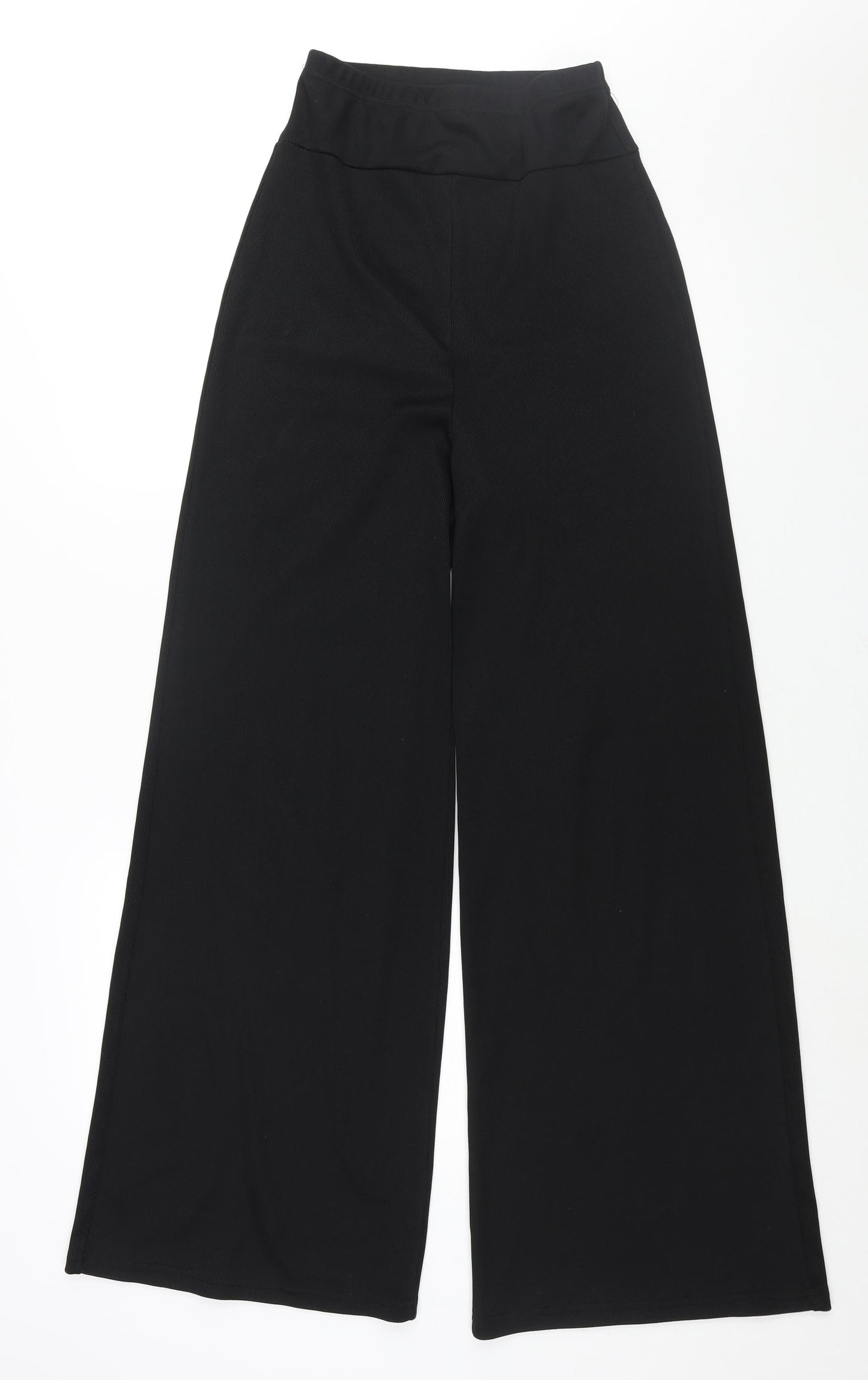 PRETTYLITTLETHING Womens Black Polyester Trousers Size 10 L31 in Regular