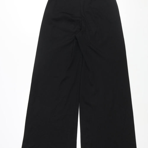 PRETTYLITTLETHING Womens Black Polyester Trousers Size 10 L31 in Regular