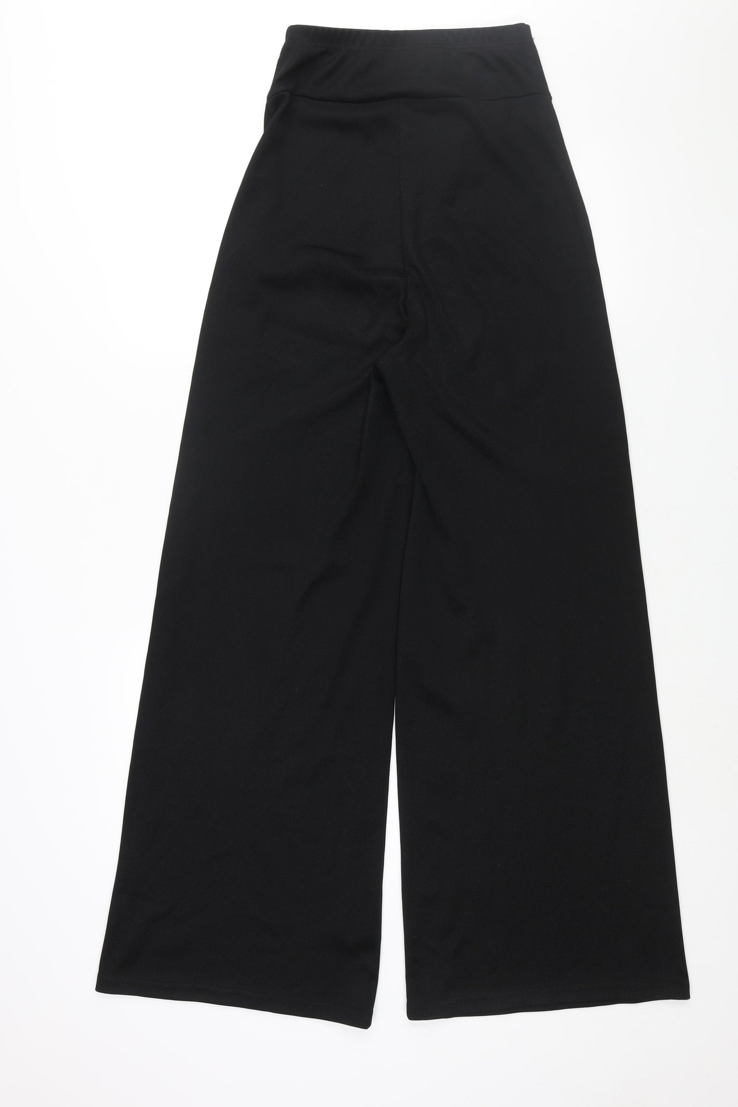 PRETTYLITTLETHING Womens Black Polyester Trousers Size 10 L31 in Regular