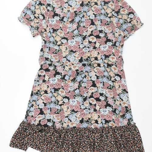 Stella Morgan Womens Multicoloured Floral Polyester Shift Size 12 Collared Button - Frill