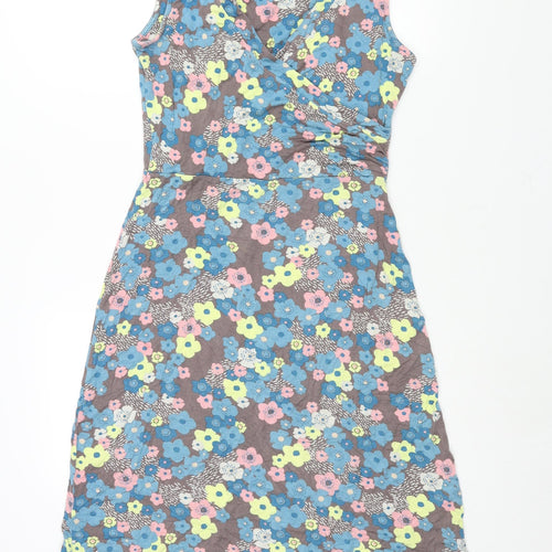 Lily & Me Womens Multicoloured Floral Viscose Shift Size 12 V-Neck Pullover