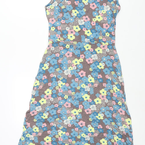 Lily & Me Womens Multicoloured Floral Viscose Shift Size 12 V-Neck Pullover