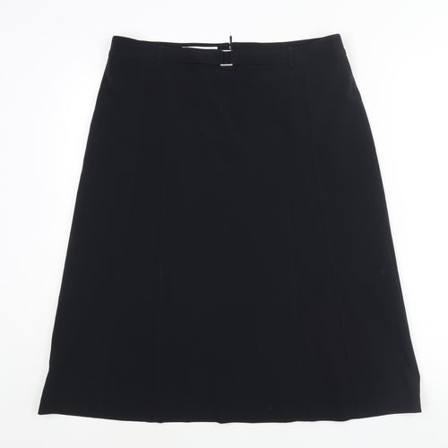 Gerry Weber Womens Black Polyester A-Line Skirt Size 14 Zip - Buckle