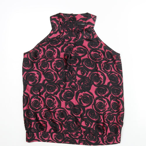 NEXT Womens Pink Floral Polyester Camisole Blouse Size 10 Round Neck