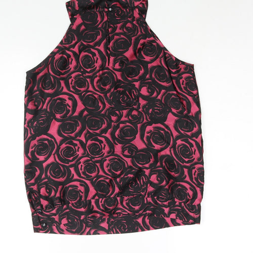 NEXT Womens Pink Floral Polyester Camisole Blouse Size 10 Round Neck