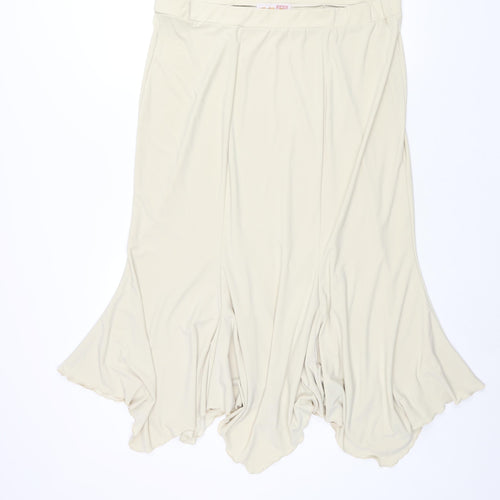 Stephen Womens Beige Polyester Trumpet Skirt Size 2XL - Asymmetric Hem