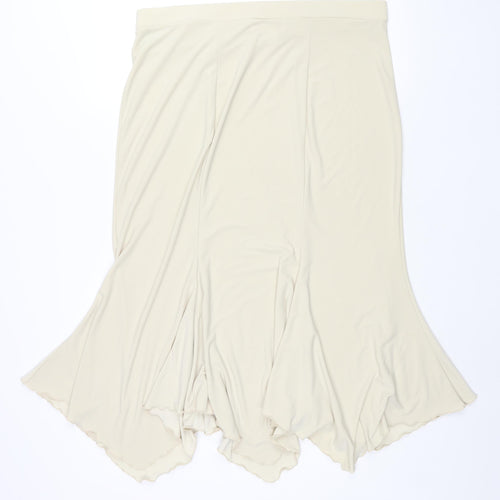 Stephen Womens Beige Polyester Trumpet Skirt Size 2XL - Asymmetric Hem