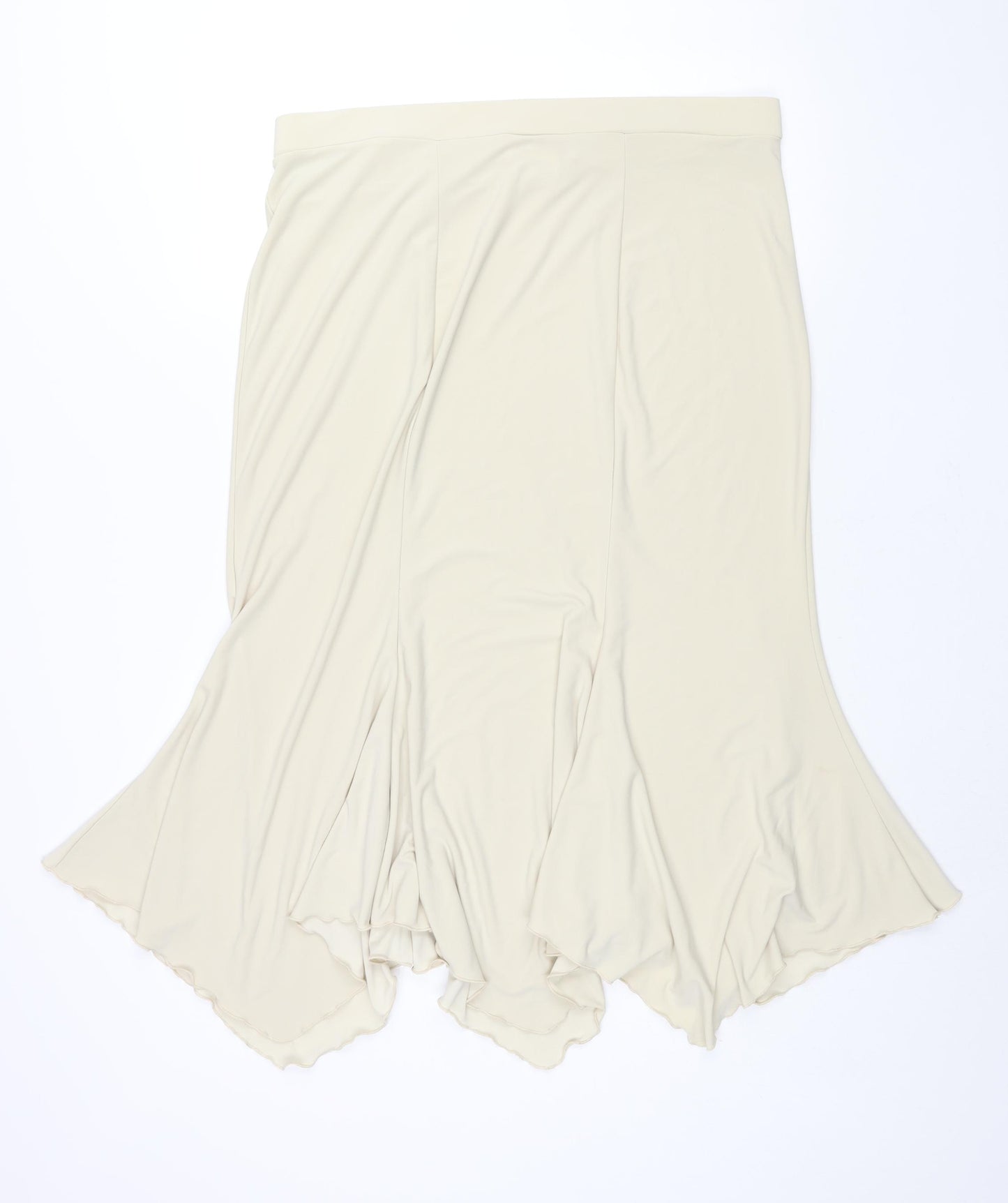 Stephen Womens Beige Polyester Trumpet Skirt Size 2XL - Asymmetric Hem