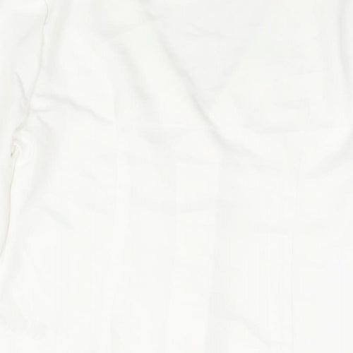 Fashion Union Womens White Polyester Basic Button-Up Size 8 V-Neck - Frill
