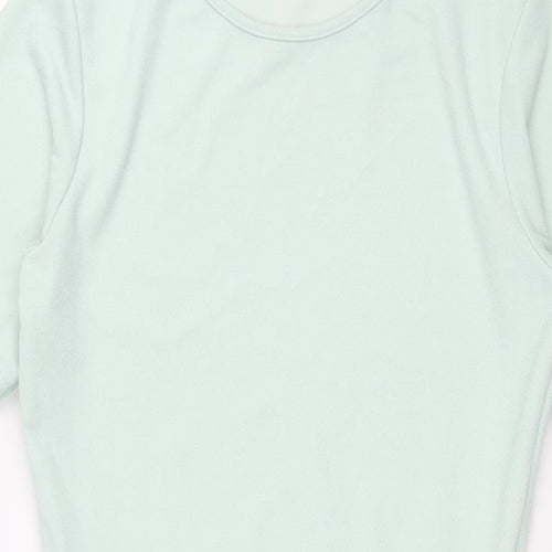 In the Style Womens Green Polyester Shift Size 10 Round Neck Pullover - Frill Drawstring Rouched
