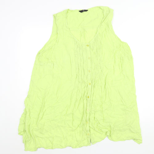 Arcadia Womens Green Viscose Camisole Blouse Size 28 Scoop Neck