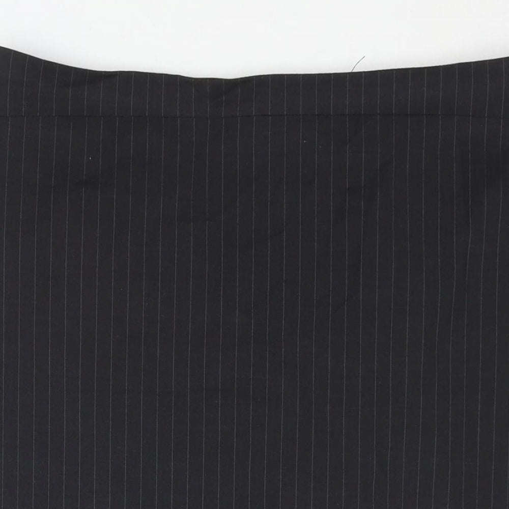 Wardrobe Womens Black Polyester Straight & Pencil Skirt Size 36 in Zip