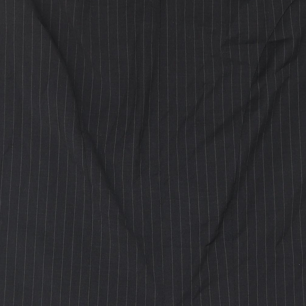 Wardrobe Womens Black Polyester Straight & Pencil Skirt Size 36 in Zip