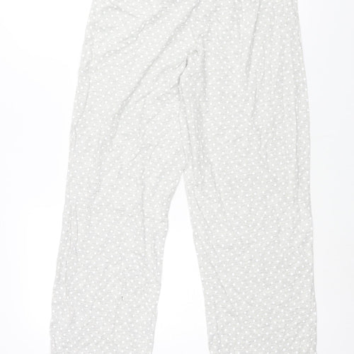 Marks and Spencer Womens Grey Polka Dot Cotton Top Pyjama Pants Size 12 Drawstring