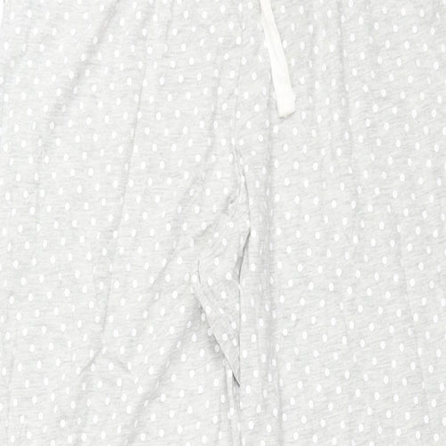 Marks and Spencer Womens Grey Polka Dot Cotton Top Pyjama Pants Size 12 Drawstring