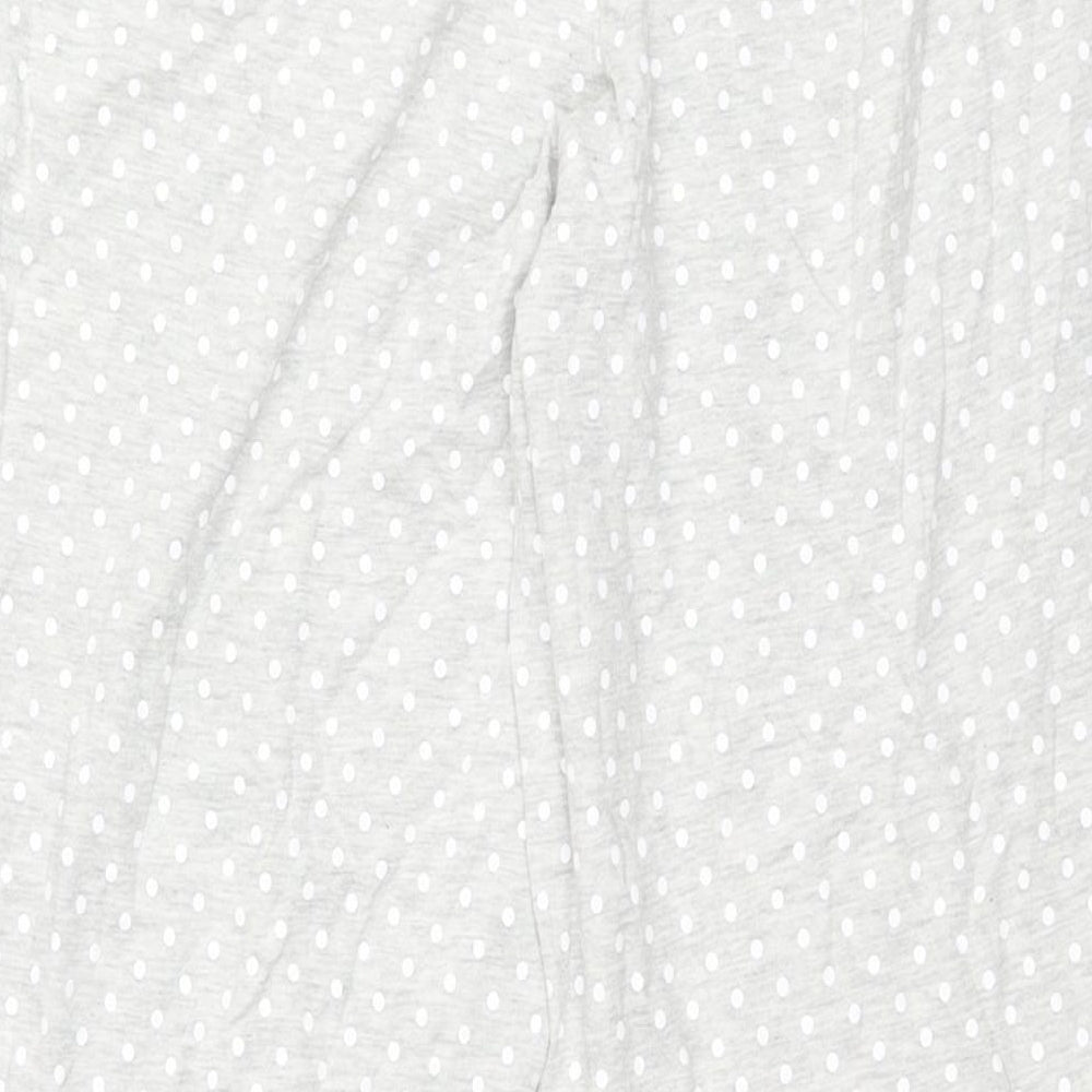 Marks and Spencer Womens Grey Polka Dot Cotton Top Pyjama Pants Size 12 Drawstring