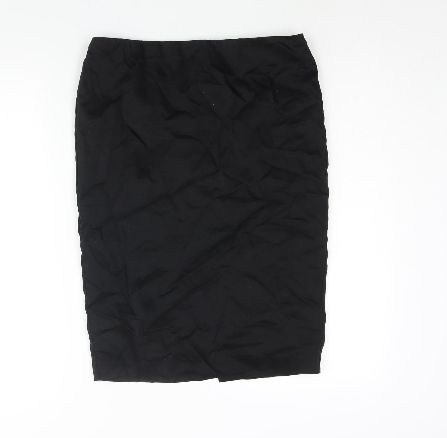 Warehouse Womens Black Cotton Straight & Pencil Skirt Size 10 Zip